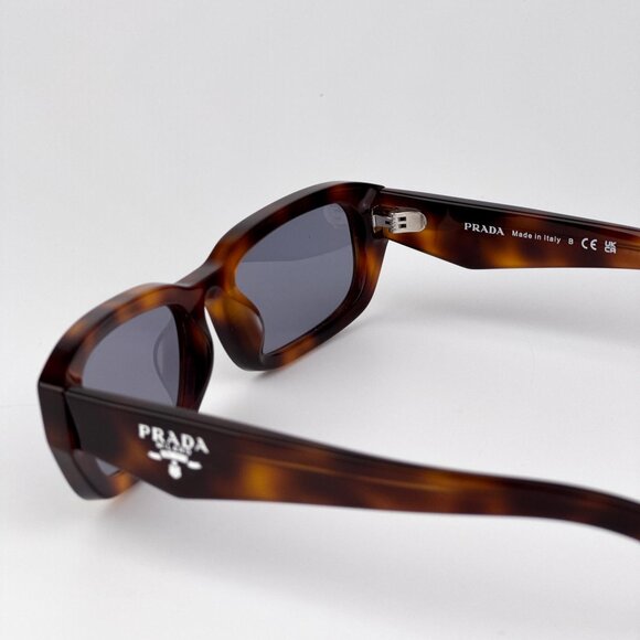 Prada PRB06S Rectangle Sunglasses – Havana Frame with Grey Lenses | Model 15W03N - Picture 7 of 10